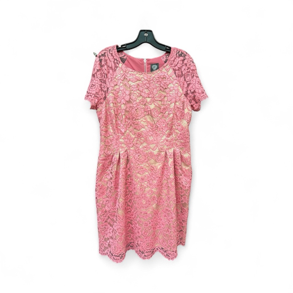 Vince Camuto Pink and Gold Lace Mini Dress size 16
